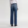 ELLE French Design Solid Color Cotton High Waist Vintage Gradient Straight Leg Jeans Women Jeans Blue EQ49219