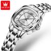 OLEVS 9810 Automatic Mechanical Watch for Women Luxury Diamond Scale Womens Wristwatch Stainless Steel Waterproof Ladies Watches