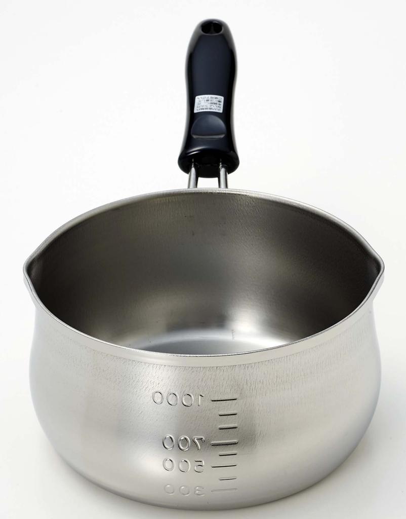 Pearl Metal Made in Japan Milk Pan 14cm Pot Type with Scale IH Compatible Stainless Steel Days Kitchen HB-1049