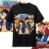 One Piece Anime Character Printing Oversized Cotton Tshirt Men and Women Comfortable Y2K Childrens Clothing Summer Tshirt