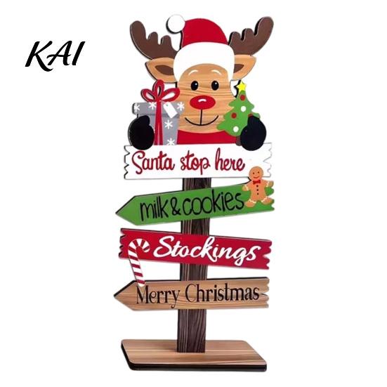 Farmhouse Christmas Centerpieces Table Decoration, Rustic Wooden Tabletop Sign, Vintage Decorative Decor Desktop Plaque for Holiday Party Tiered Tray,