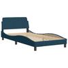Bed with Mattress  Dover  Blue 100x200 cm Velvet