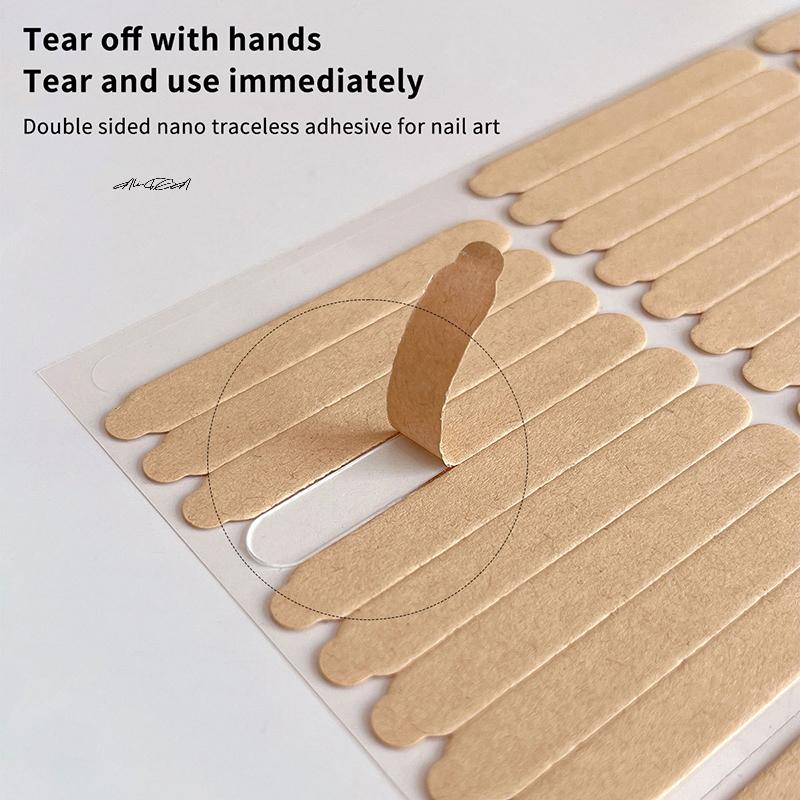 60/66Pcs Transparent Double-Sided Tape Nail Display Stand Acrylic False Nails Glue Stickers Practice Showing Bar Nail Art Tools
