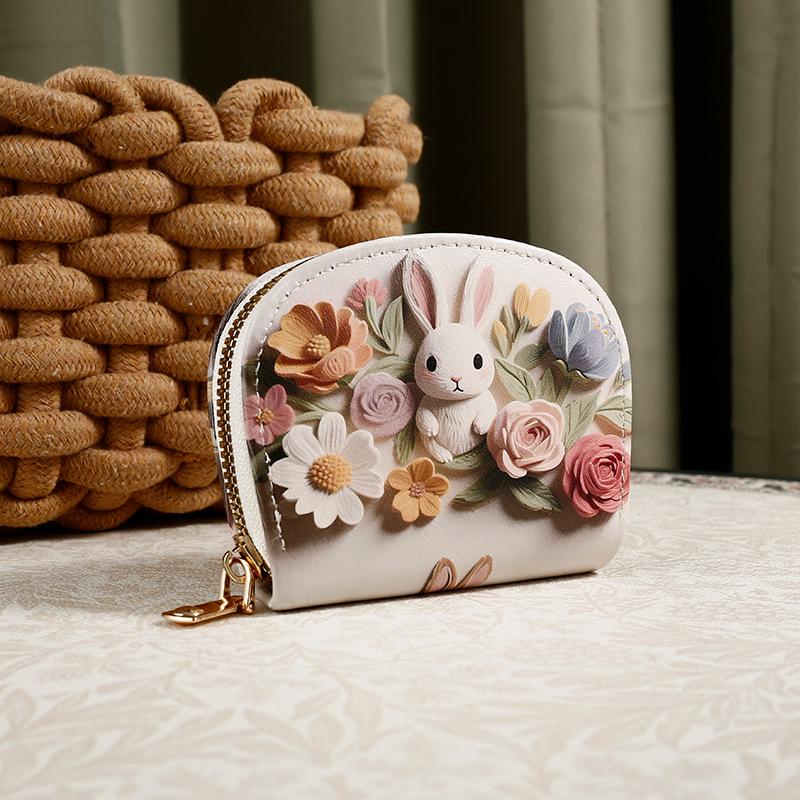 Niedliche Katzen-Geldbörse im koreanischen Stil: Cartoon-Druck Tier-Geldbörse & Damen Multifunktioneller Kartenhalter