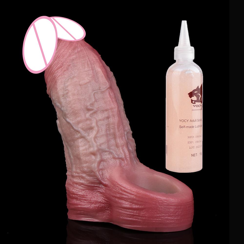 SXXY Multi-Types Skin Touch Hollow Dildo Silicone Male Dick Extender Realistic Delay Ejaculation Sex Toys For Men 18+ Couple Sex