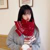 Christmas Gift Deer Scarf Women's Winter Versatile Cute Student Thickened Warm Knitted Scarf Tide Gift