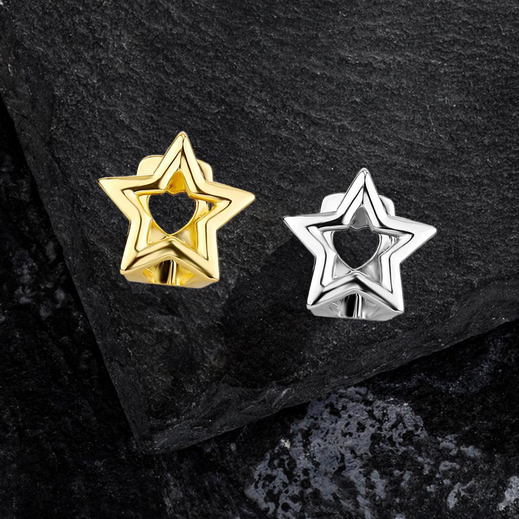 Five-Pointed Star Shape Single Smooth Teeth Cap European and American Trendy Hip-Hop Nightclub Teeth Cap Wholesale Hot-Selling Gold Teeth