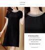 Elegant Plus Size Silk Midi Dress – Short Sleeve Round Neck for Stylish Mothers