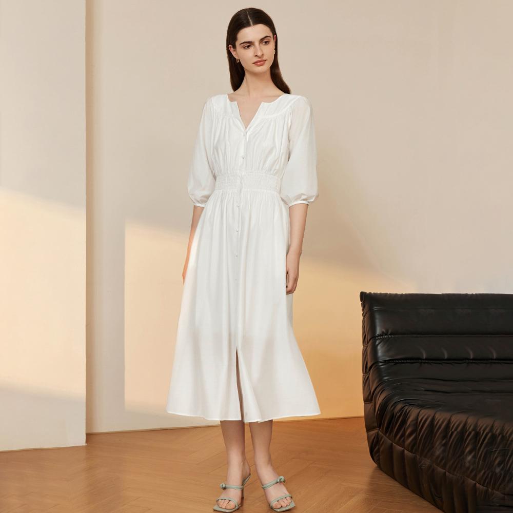 Waiwaiaiem Yy_Vintage Gentle Puff Sleeve Dress