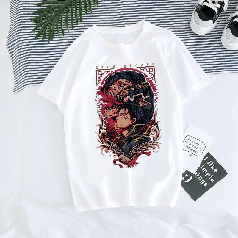 Japonské anime tričko pánské Attack on Titan tričko unisex kawaii kreslené titáni útok grafické bavlna nejprodávanější kulatý výstřih
