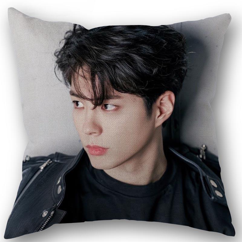 New Custom Park Bo Gum Kpop Pillowcase Cotton Linen Fabric Square Zipper Pillowcase 45X45cm Wedding Decorative Pillow cover