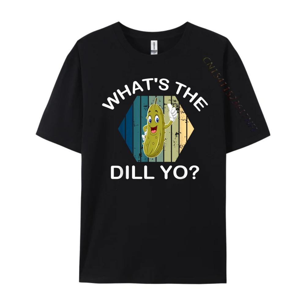 Funny Pickles What The Dill Yo Dill Pickle White Graphic Tee Harajuku Leisure Men Free Shipping Clothes Hip Hop