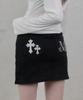 Mucent Pistol Back Leather Double Cross Skirt