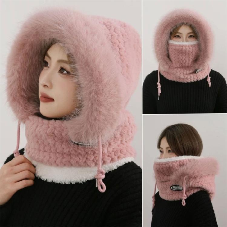 Windproof Fleece Lined Cycling Pullover Hat With Full Face Mask And Ear Protection For Adult Skiing Hiking Camping