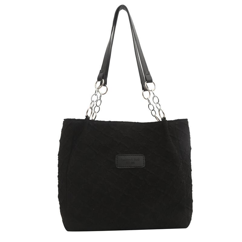Elegant Versatile Canvas Tote Bag In Black And White For Trendy Spring Fashion