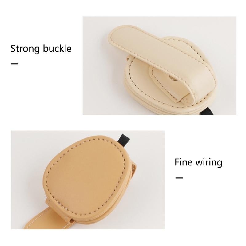 Glasses Holders for Car Sun Visor, Sunglasses Eyeglasses Mount Ticket Card Clip,PU Leather Glasses Holder