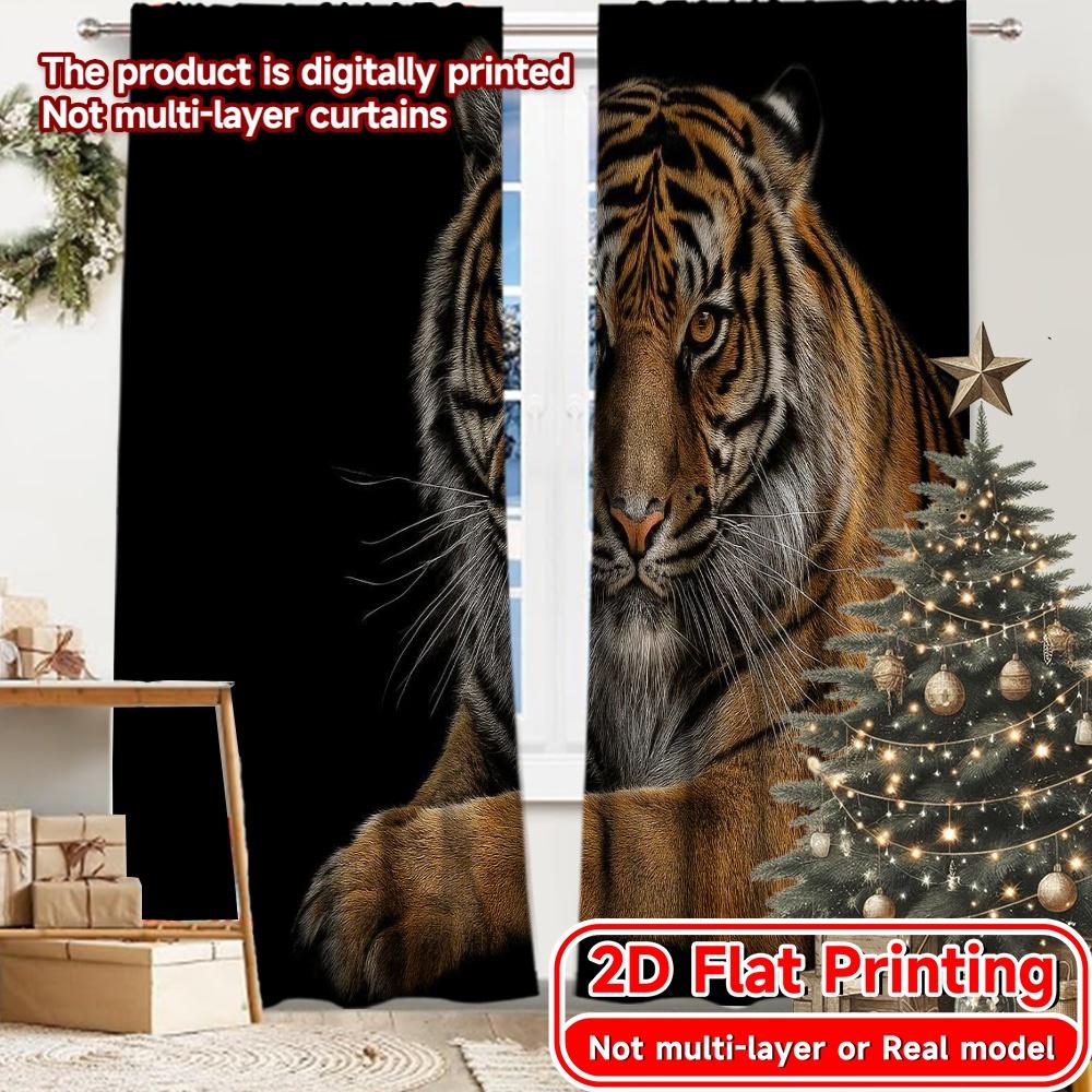 

2pcs, 2D FLAT PRINTING Curtains (Without Rod) MajesticTiger Halloween Festival Popular Curtains&Drapes Polyester Easy Install 52.50 × 116.00 cm 2 pcs
