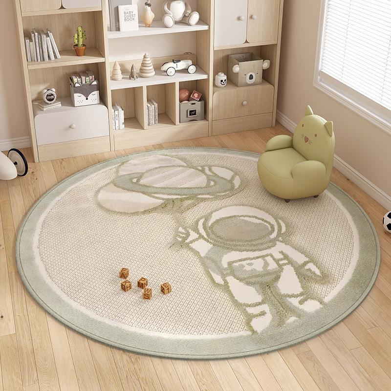 Cartoon Cute Lion Carpet Living Room Sofa Bedside Rug Children's Room Home Decor Fluffy Soft Round Animal Thick Plush Mat