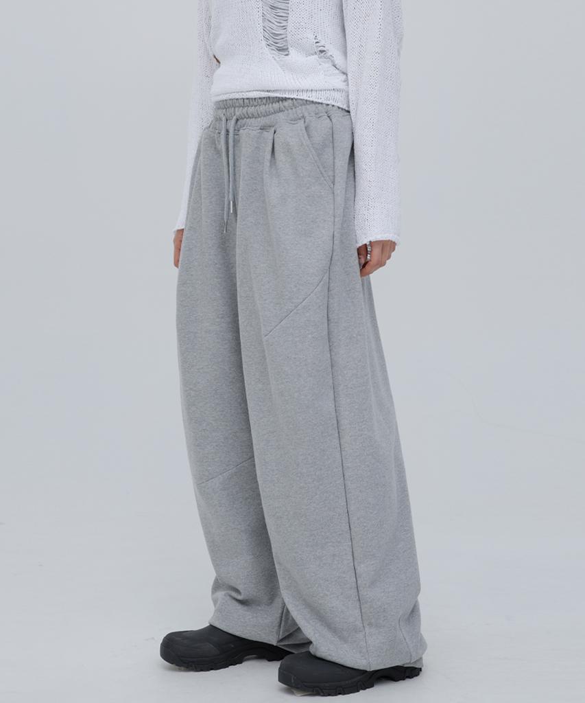 CHICKS Back Logo Embroidered Balloon Pants Melange