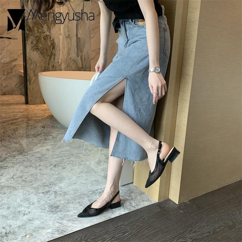 Классические женские туфли класса люкс сандалии в горошек с открытой пяткой женские — фото 6