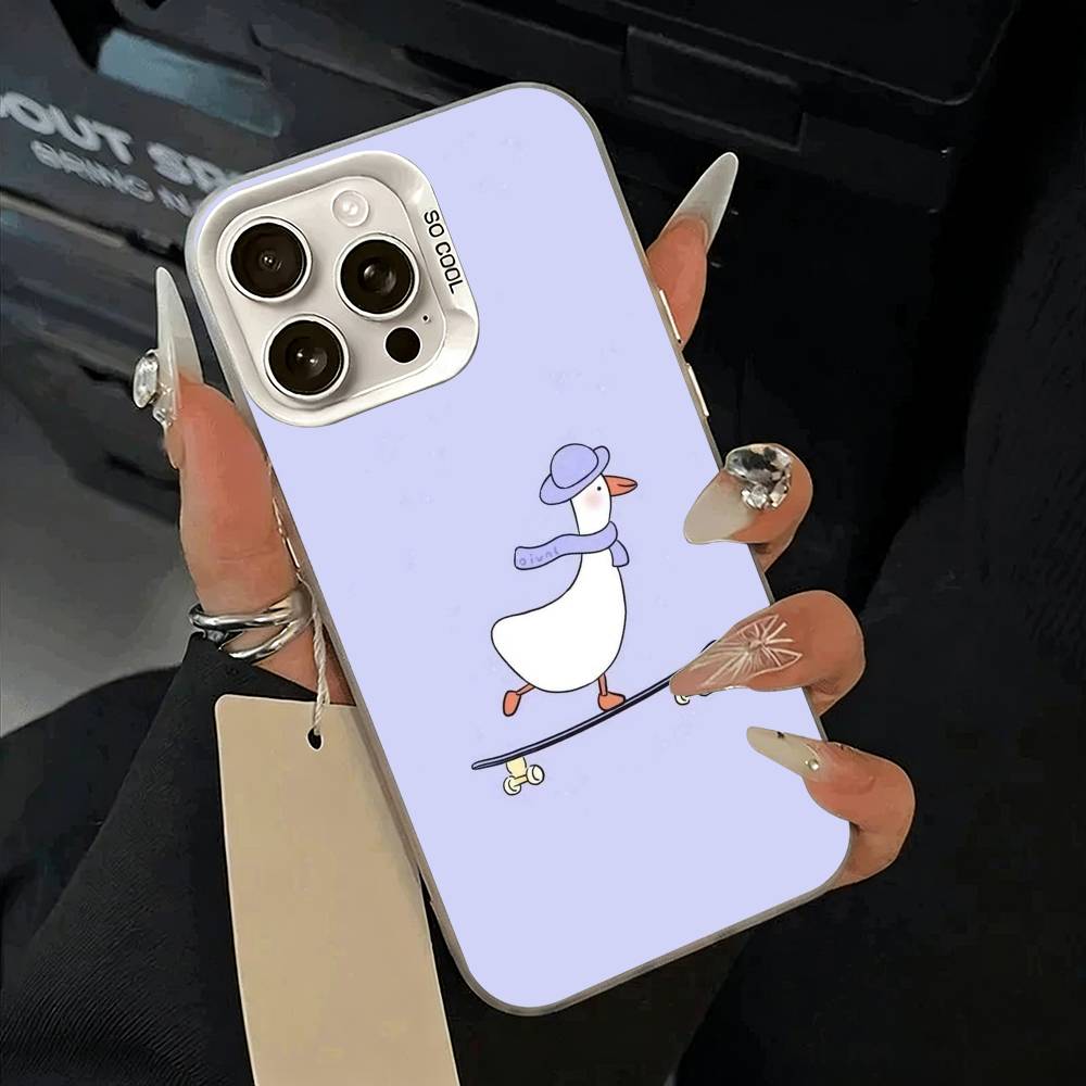 F-Funny Duck Phone Case For IPhone 17 Air 16 15 14 13 12 11 Pro Max White  Sliver  Hard Cover
