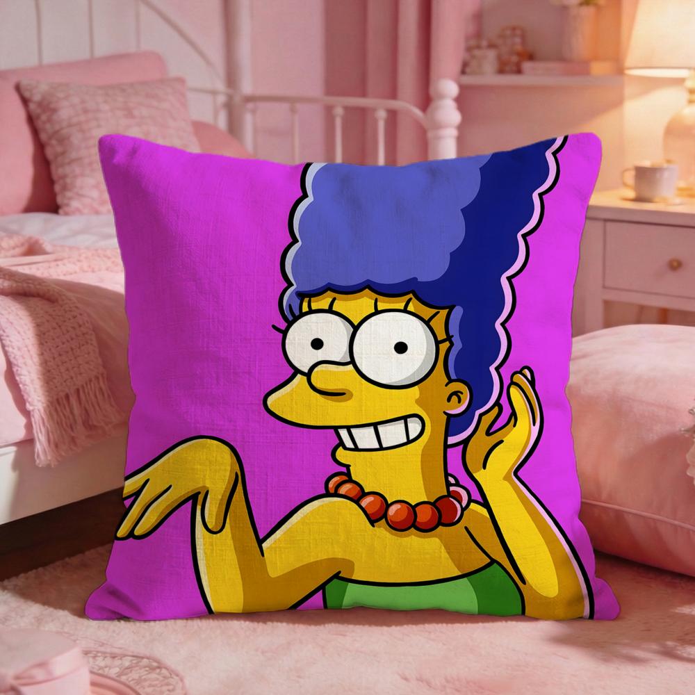 The SSimpsonss Funny Anime Cushion Cover Premium Comfort Reversible Pillow Cove Two In One Design For Any Room  Car Interior