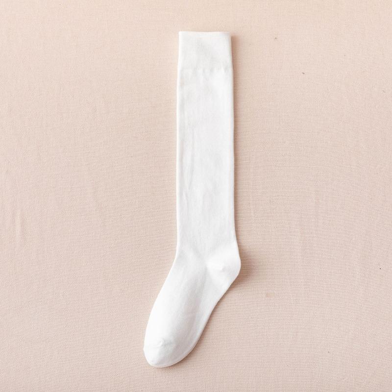 Damskie Jesienno-Zimowe Czysta Bawełna Proste Uciskowe Cienkie Skarpety Długie na Nogi