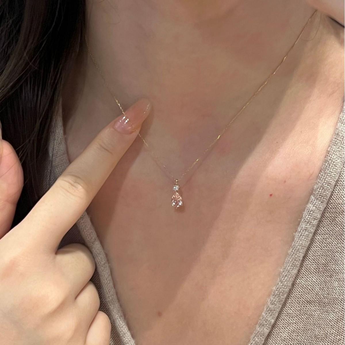 

Gentle, Sweet, Dreamy Water Droplet Necklace, Cherry Blossom Pink, Tears of The Moon God, A Sense of Desolation, Pendant, Collarbone Chain, Female 40CM золотой