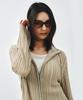 Mongdol Sheer Texture Knit Zip-Up Cardigan Beige Mdcd055Beige