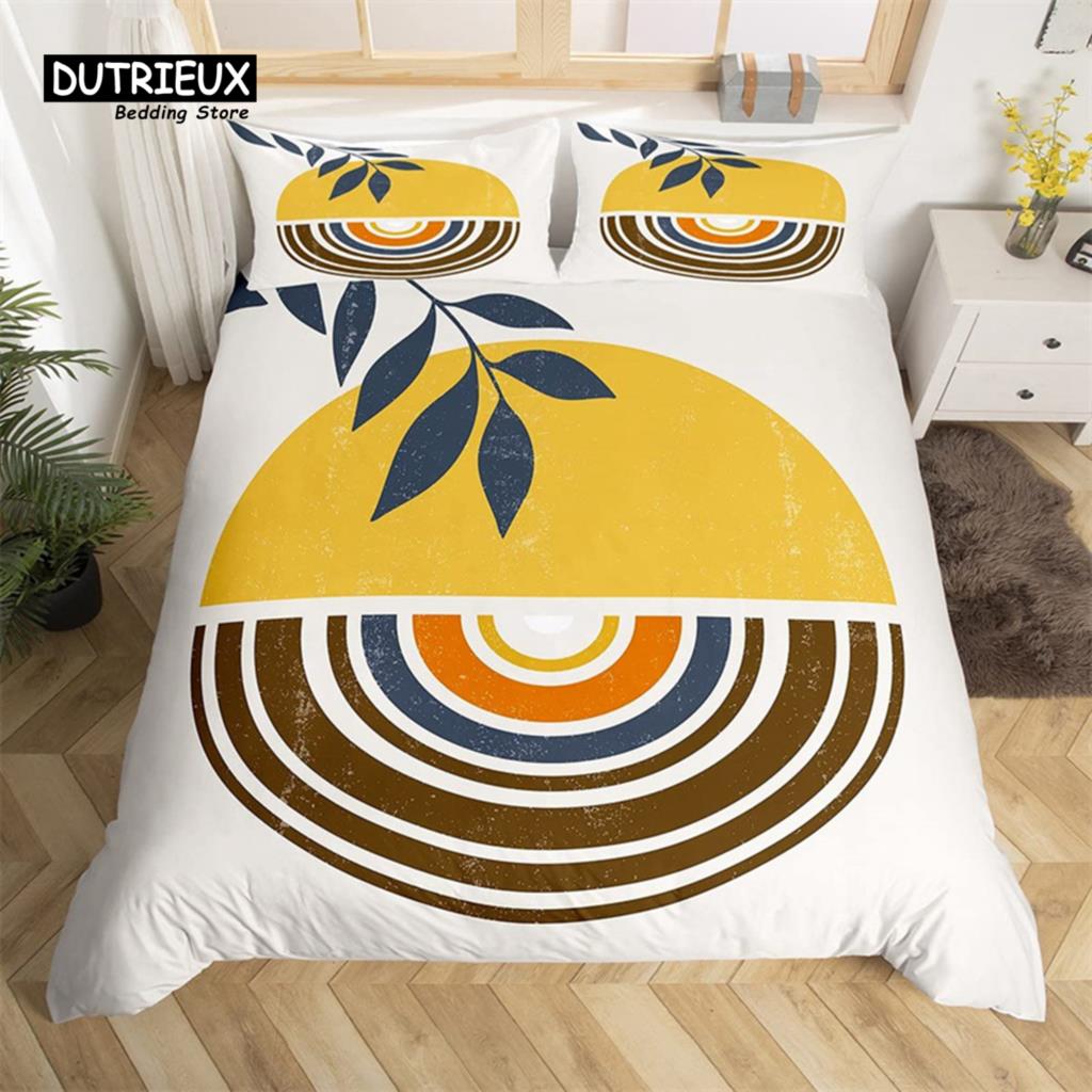 Abstract Mountain Duvet Cover Natural Scenery Art King Bedding Set For Nature Lover Gift Woodland Hiking Adventure Quilt Cover