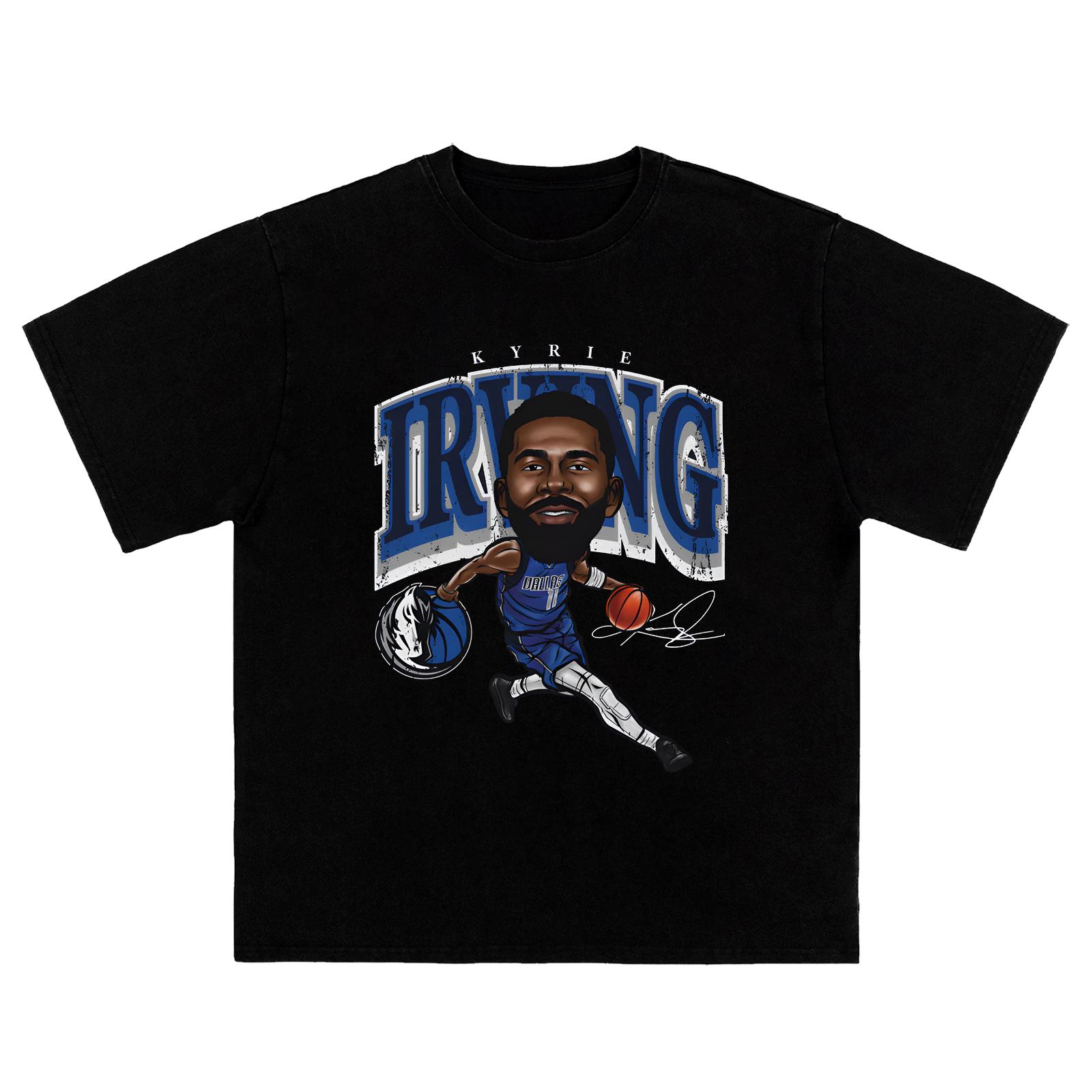

2025 Серия Кайри Ирвинга Звезда НБА Американская Мужская и Женская Свободная 100% Хлопок Прямая Печать Летняя Футболка с Коротким Рукавом S
