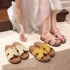 French style flat-bottomed retro casual one-word slippers for women in the summer of 2025, new models for exterior wear, fashionable beach H sandals