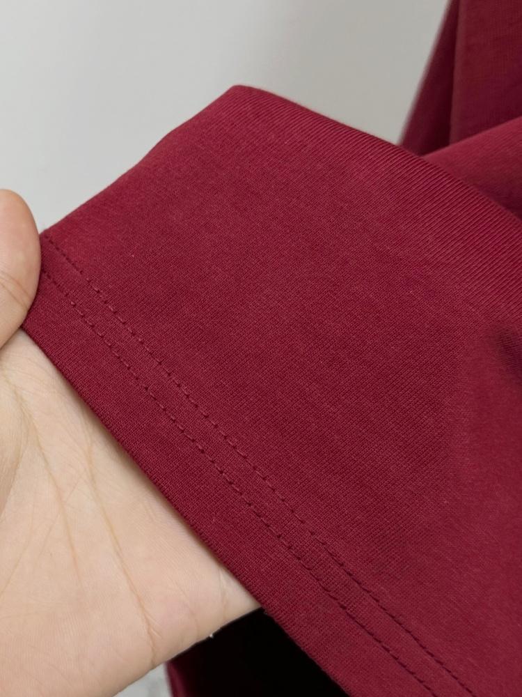 Unisex Wine Red Cotton Print Short-Sleeve T-Shirt, 2026 New Year Loose Fit, Plus Size, Round Neck, Trendy Style