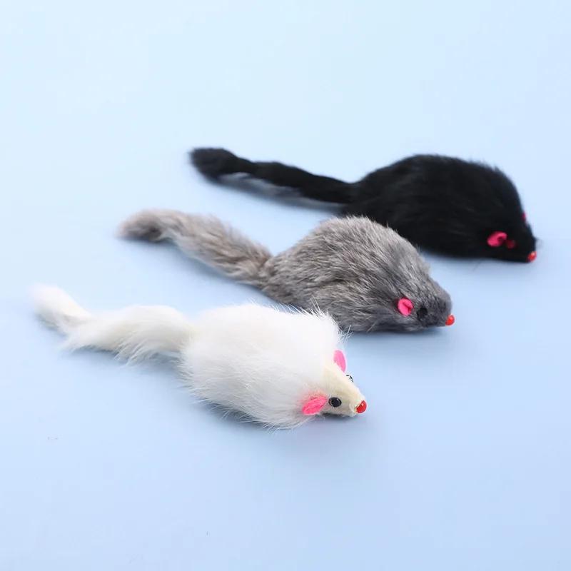 1 pezzo Giocattoli per Gatti Topi Topo Finto Giocattolo per Gatti Topi con Coda Lunga Morbido Giocattolo in Vera Pelliccia di Coniglio per Gatti Ratto Peluche Giocattolo da Gioco da Masticare Forniture per Animali Domestici