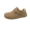 Cowhide version~ Genuine leather and velvet women's winter new one-pedal cotton shoes Doudou shoes