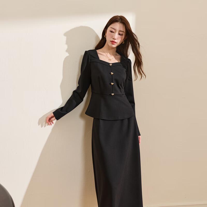 Sancai Plus Size Winter Two-Piece Top & A-Line Skirt Set