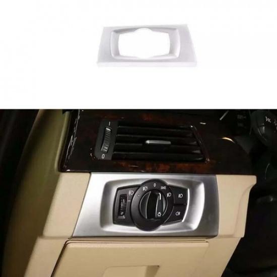 2005-2012 Matte Silver Cover Trim For BMW 3-Series E90 Headlight Switch Control