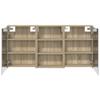 Bathroom Cabinet Set 3 Pcs 126 X 16 X 62.5 Cm Engineered Wood
