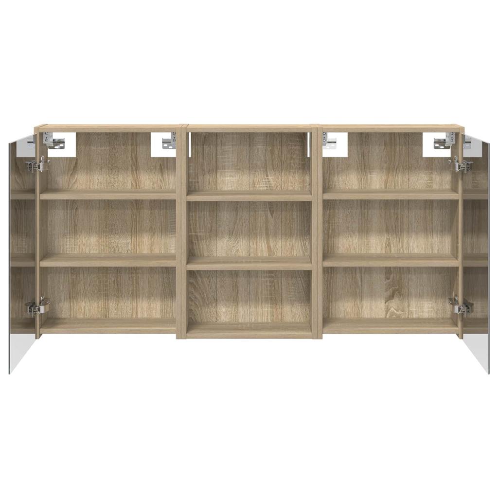 Bathroom Cabinet Set 3 Pcs 126 X 16 X 62.5 Cm Engineered Wood