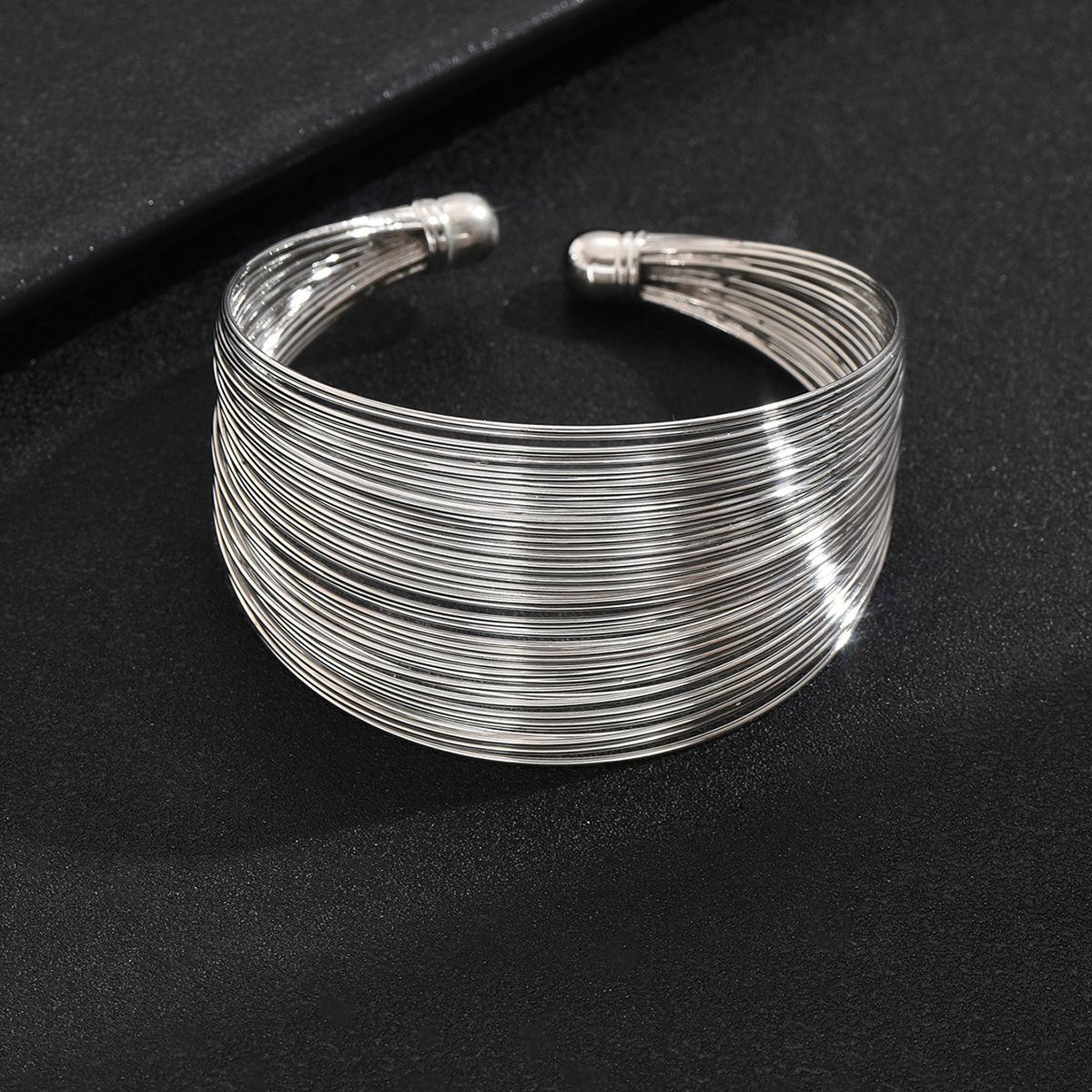 

New Gold Bracelet Multi-layer Decorative Opening Wide Bracelet Accessories Jewelry Women s Personality Jewelry