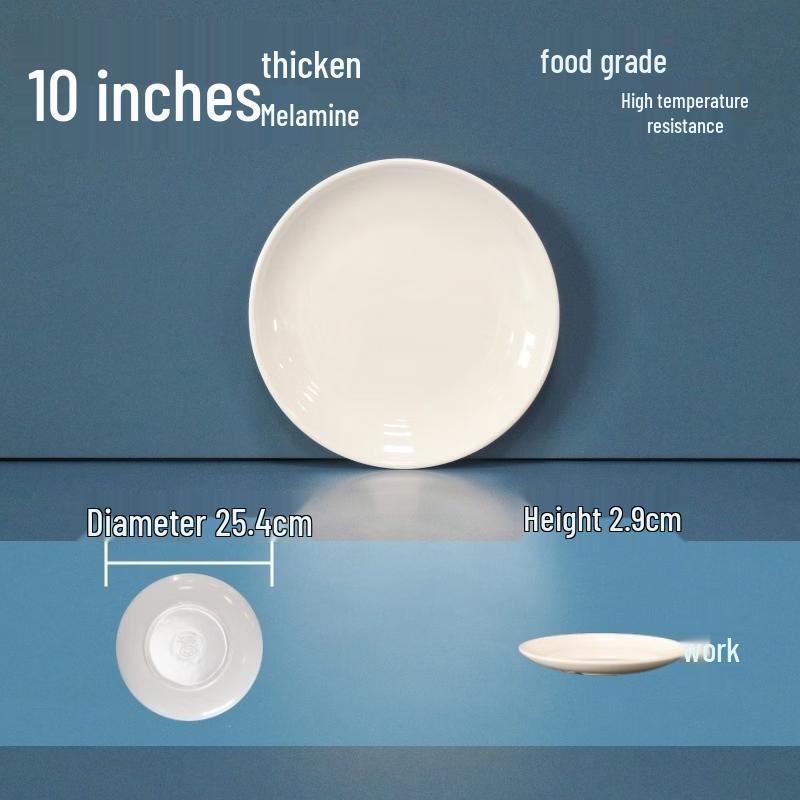 777 Series 10-inch White Melamine Dinner Plate