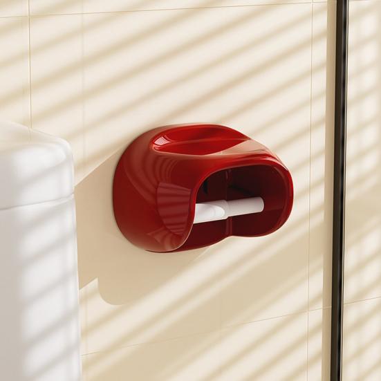 Roll Holder No Drilling Wall Mount Toilet Paper Holder with Top Storage Shelf Durable Space Saving Tissue Dispenser for Bathroom Kitchen