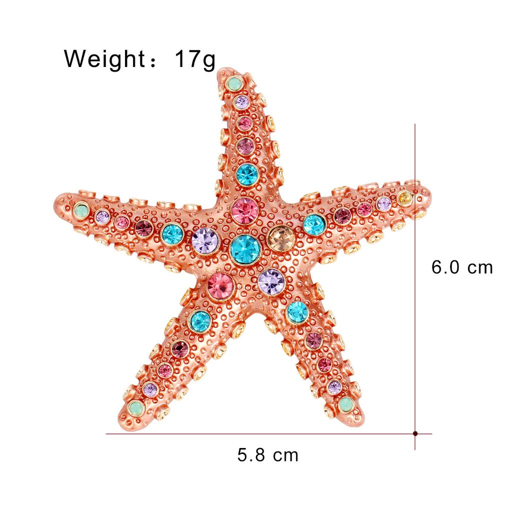 Klassische Strass-Seestern-Broschen für Damen Tier-Anstecker Lässige Party-Accessoires Geschenke Freunde