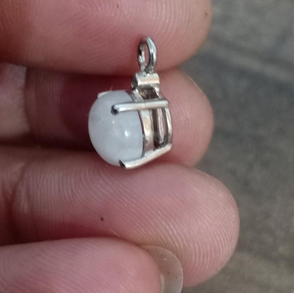 White Rainbow Moonstone Pendant, 925 Sterling Sliver Charm Gemstone Pendant