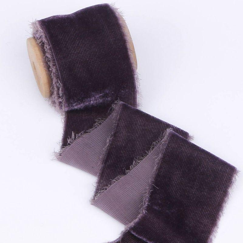 38mm Thickening Velvet Ribbon Handmade Frayed Edged Ribbons Christmas Party Bouquet Gift Packing Decorations DIY Craft