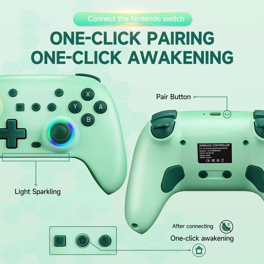 RGB Wireless BT Controller for Nintendo Switch2/OLED/Lite Gamepad for Android Phone/PC Joystick/TV Box/Steam with Turbo Function