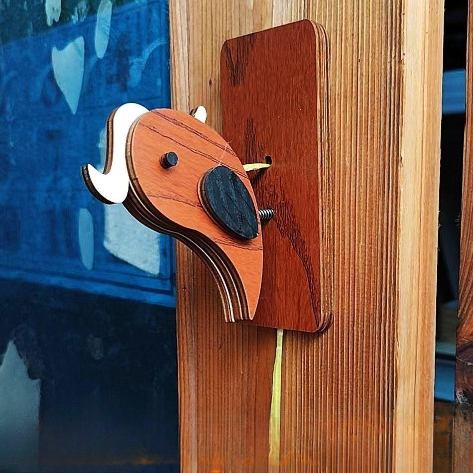 

Woodpecker Knocking Doorbell Solid Wood Bird Hand Pulling Rope Ceremony Room Exquisite Ornament Decoration Crafts Home Decor
