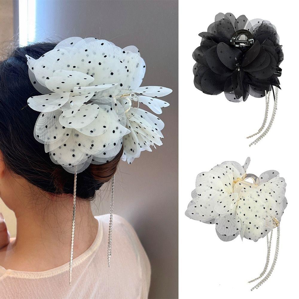 Tassel Grasping Clip Dots Flower Shark Clip Fashion Bowknot Hairgrips  Girl