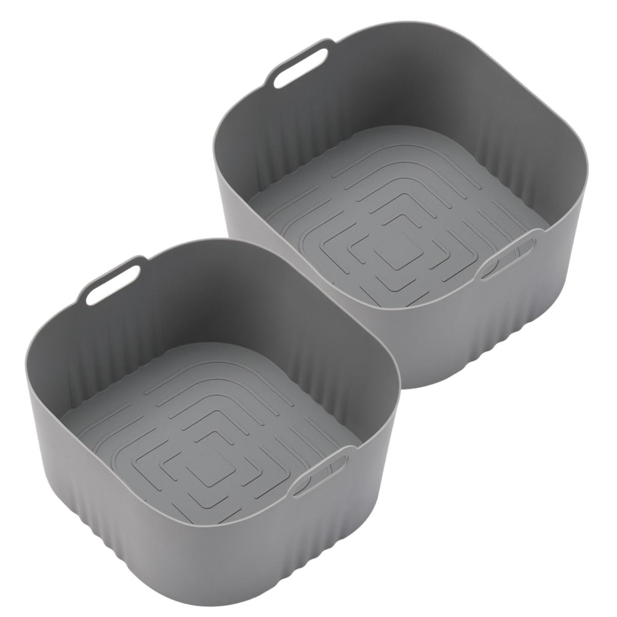 

Силиконовые корзины для легкого переноса продуктов, кухонный инструмент, термостойкие вкладыши, аксессуары для аэрофритюрницы, легкий перенос продуктов серый