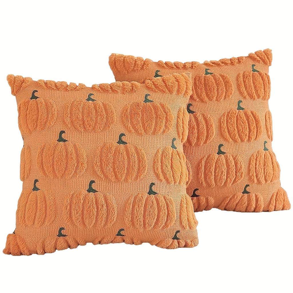 1pcs 45*45cmHalloween Pumpkin Pillowcase - Cottage Core Pumpkin Decor Cushion Cover for Living Room, Bedroom, Halloween Party